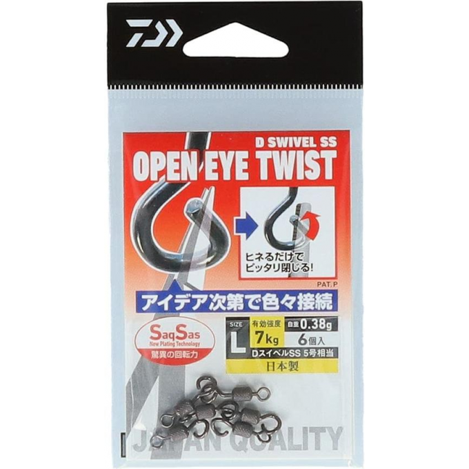 Вертлюжки DAIWA D SWIVEL SS OPEN EYE TWIST L 07346973